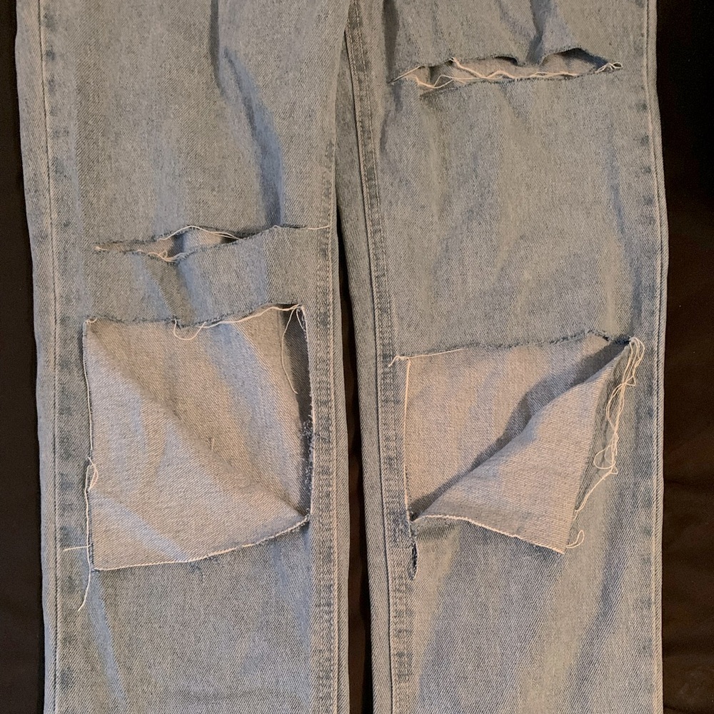 High waist ripped details jeans